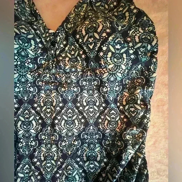 Kona Sol Tankini With Blue Pattern, Padded Cups SZ Large - Picture 2 of 7